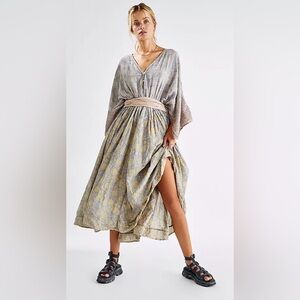 Magnolia Pearl RARE out of stock. Cotton/satin Hera gathered waist dress w/tie